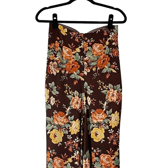 Veronica Beard Pixie Floral Print Skirt Oxblood Multi Silk Ruched Midi Size S 4 - Picture 6 of 13